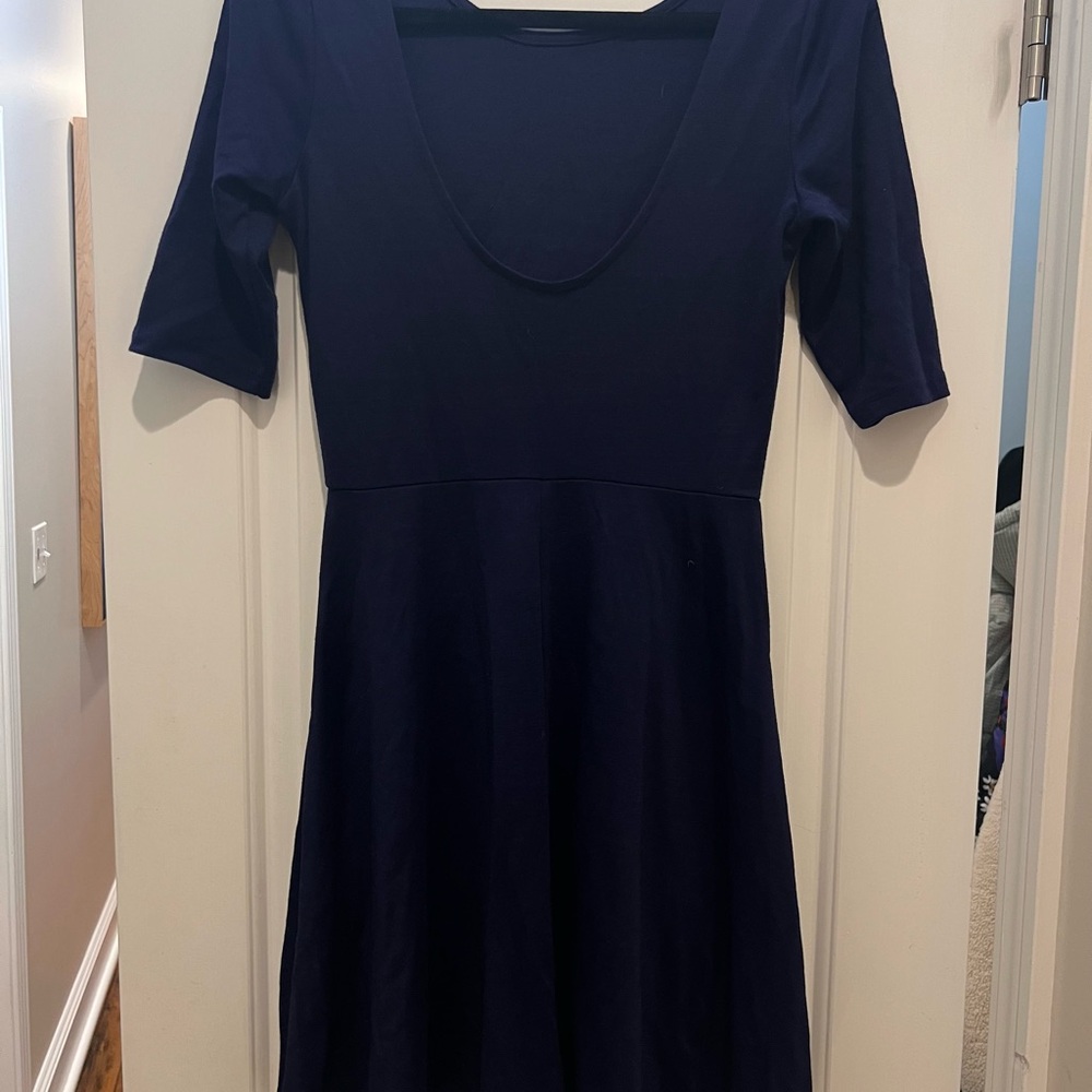 Forever 21 Deep Blue Long Sleeve Dress
